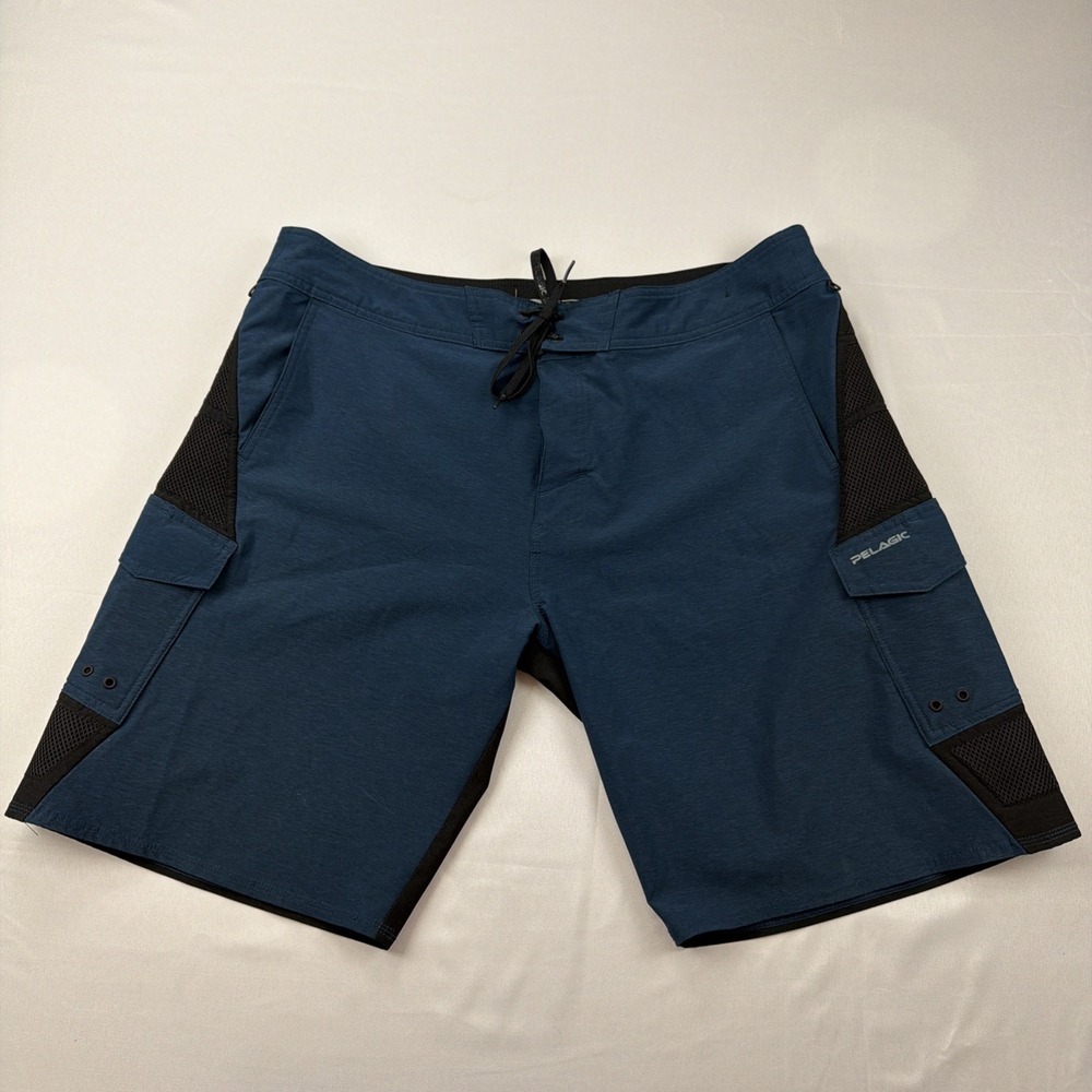 Pelagic FX-90 Tactical Fishing Shorts Men's Size 40 Blue Gray Performance Gear